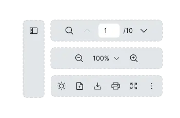 Toolbar customization feature of Vue PDF Viewer